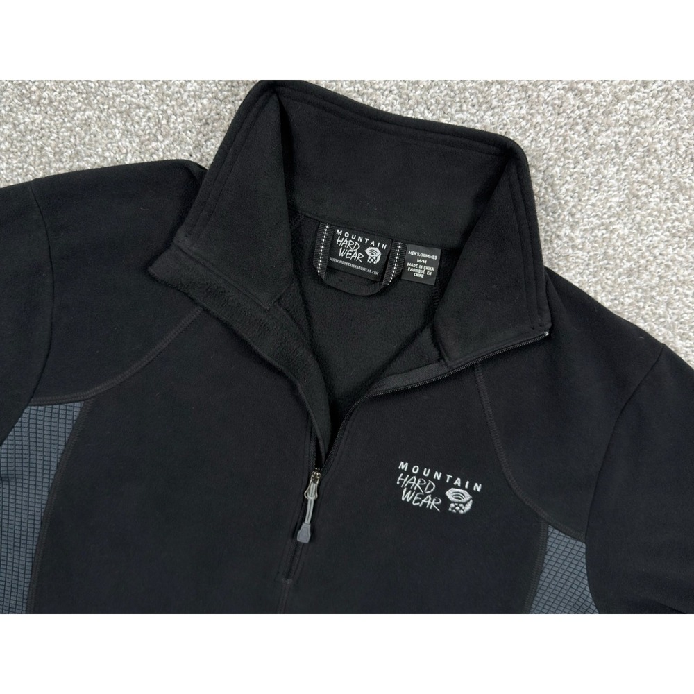 Mountain Hardwear Fleece Jacket Mens M Black Full Zip Stretch OM4806